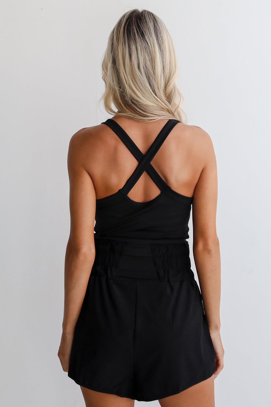 Get To It Black Athletic Romper