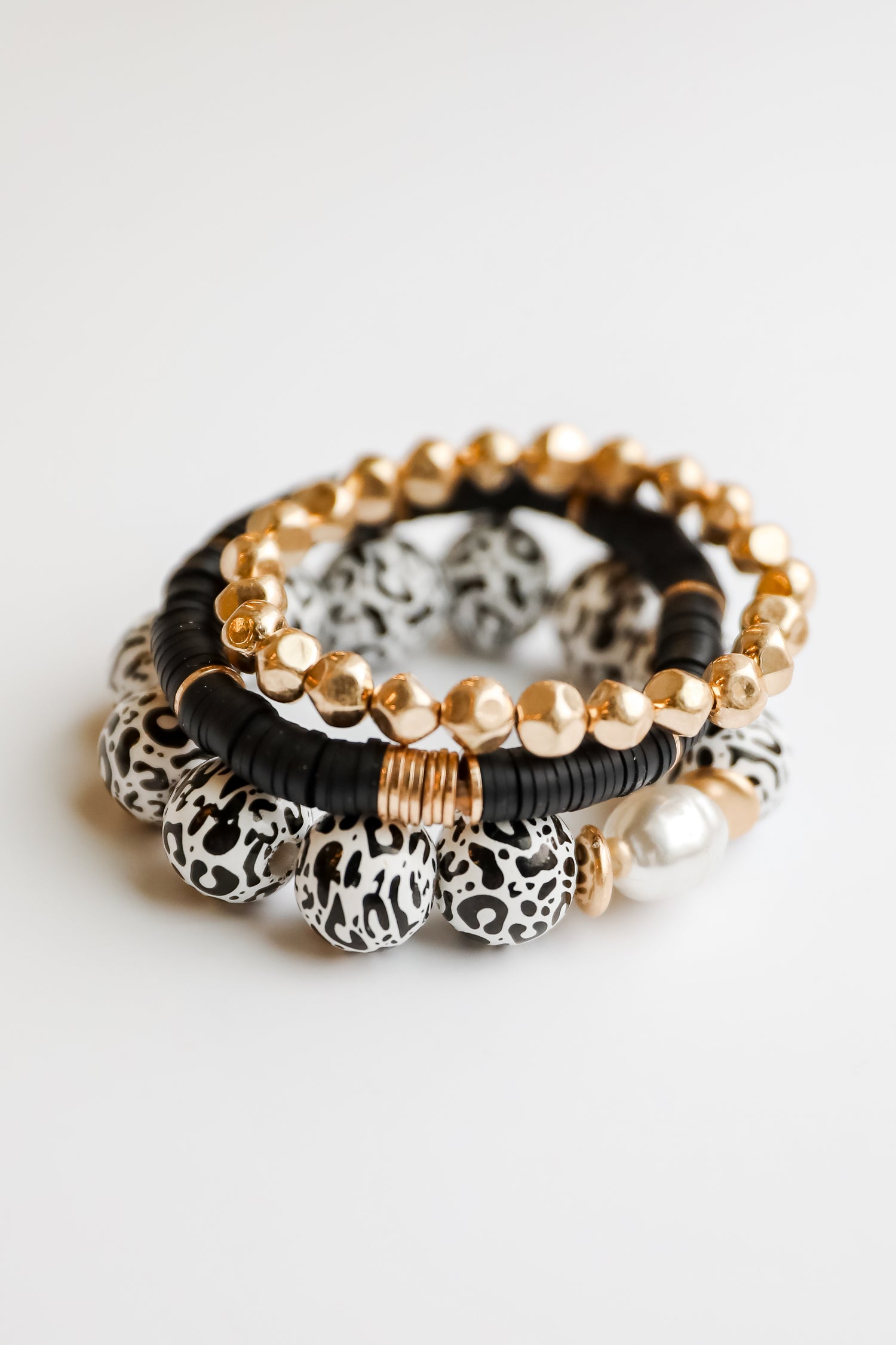 Lydia Black Beaded Bracelet Set