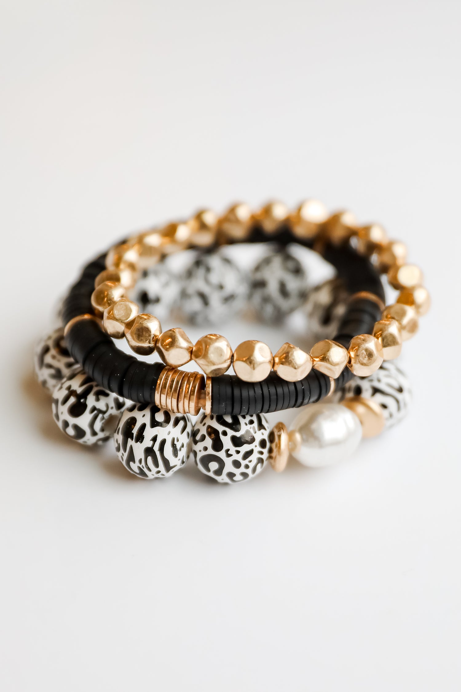 Lydia Black Beaded Bracelet Set