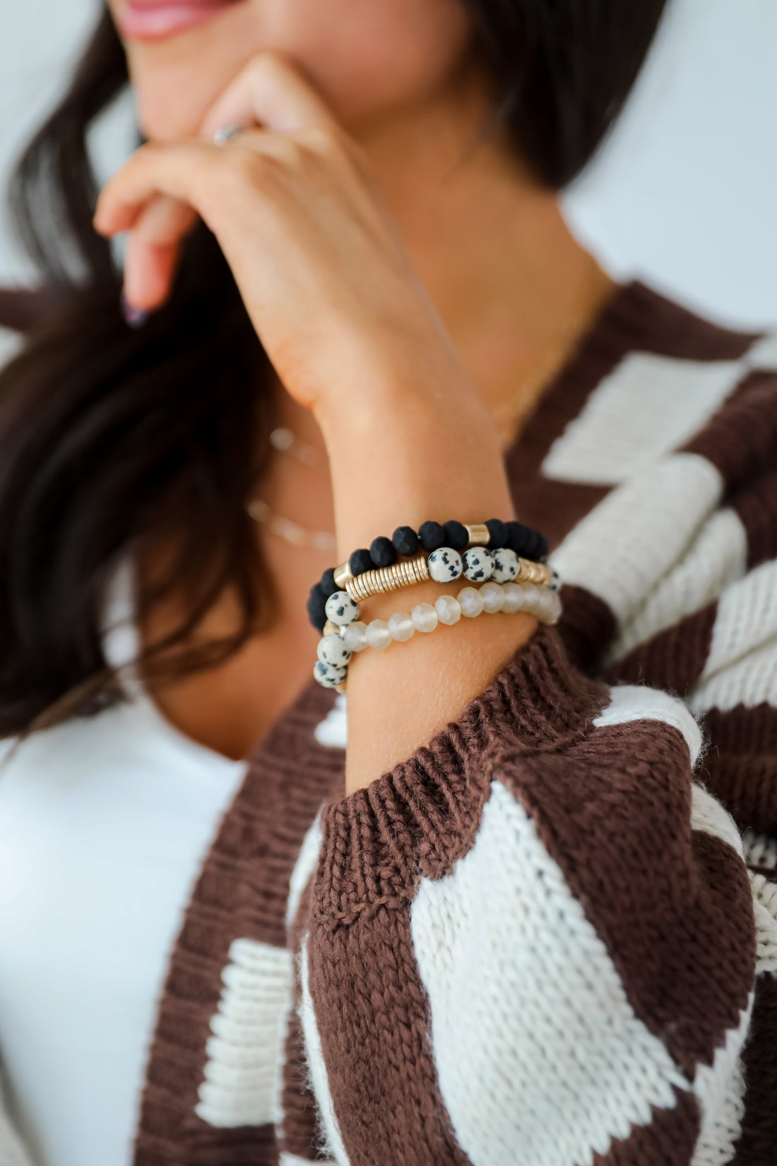 Bree Black Beaded Bracelet Set