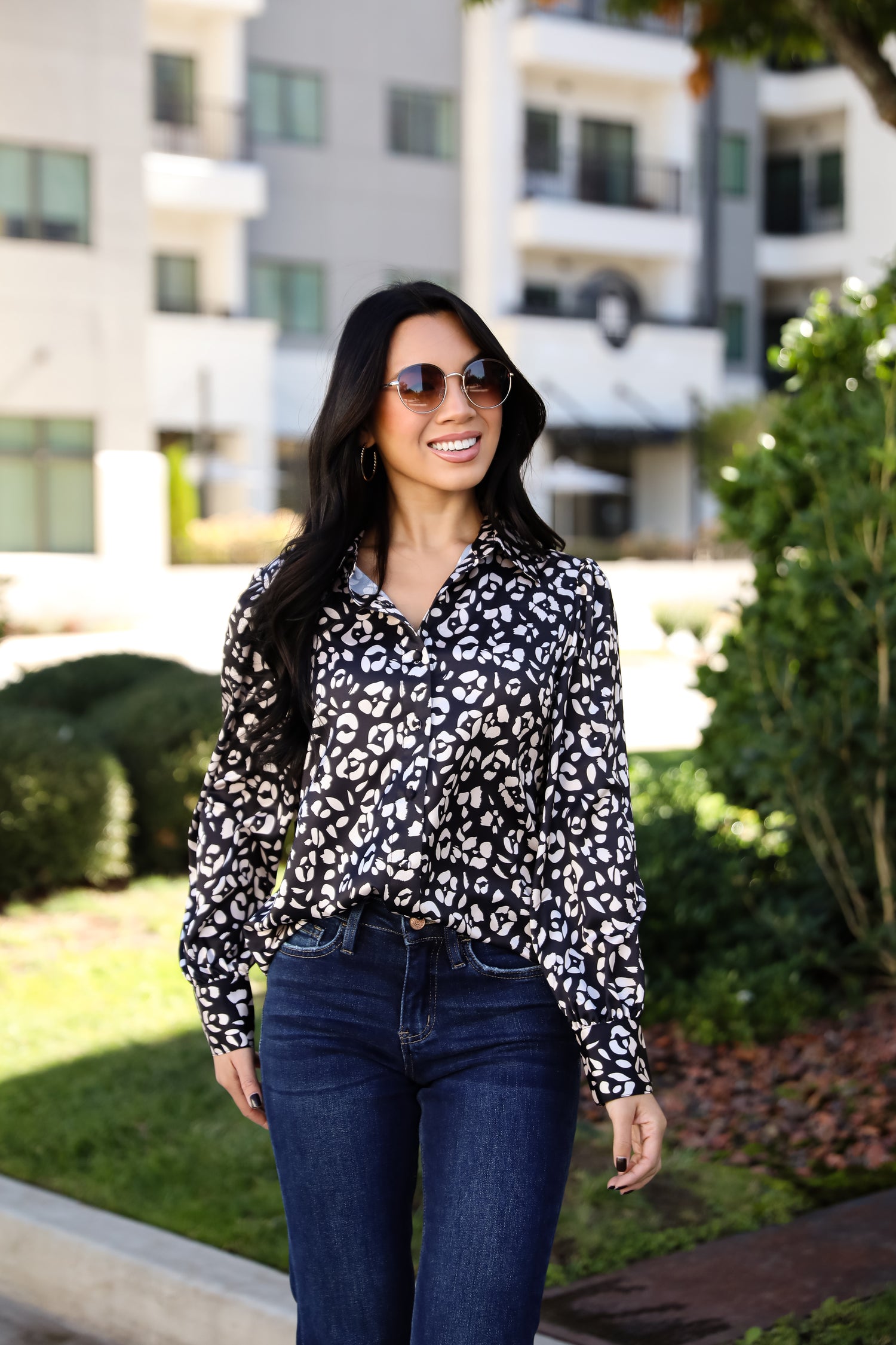 Luxe Favorite Black Button-Up Blouse