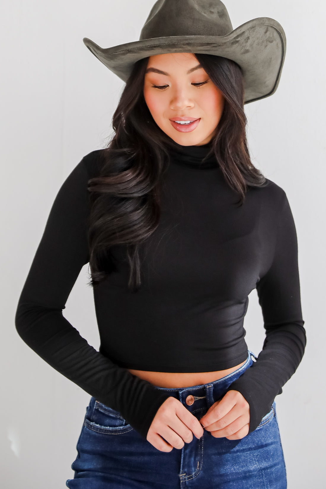 Aurora Mock Neck Crop Top