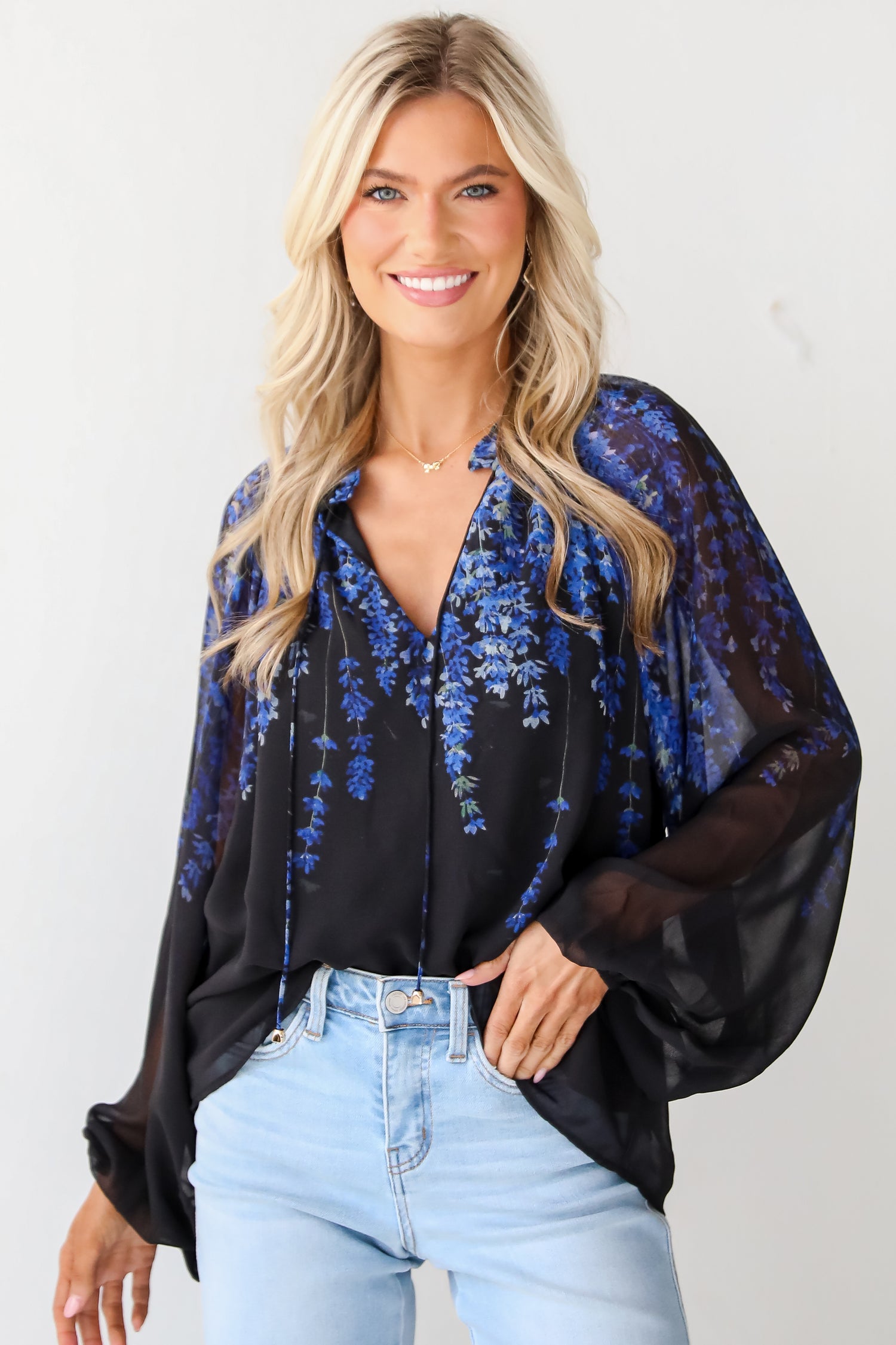 Posh Vision Black Floral Blouse