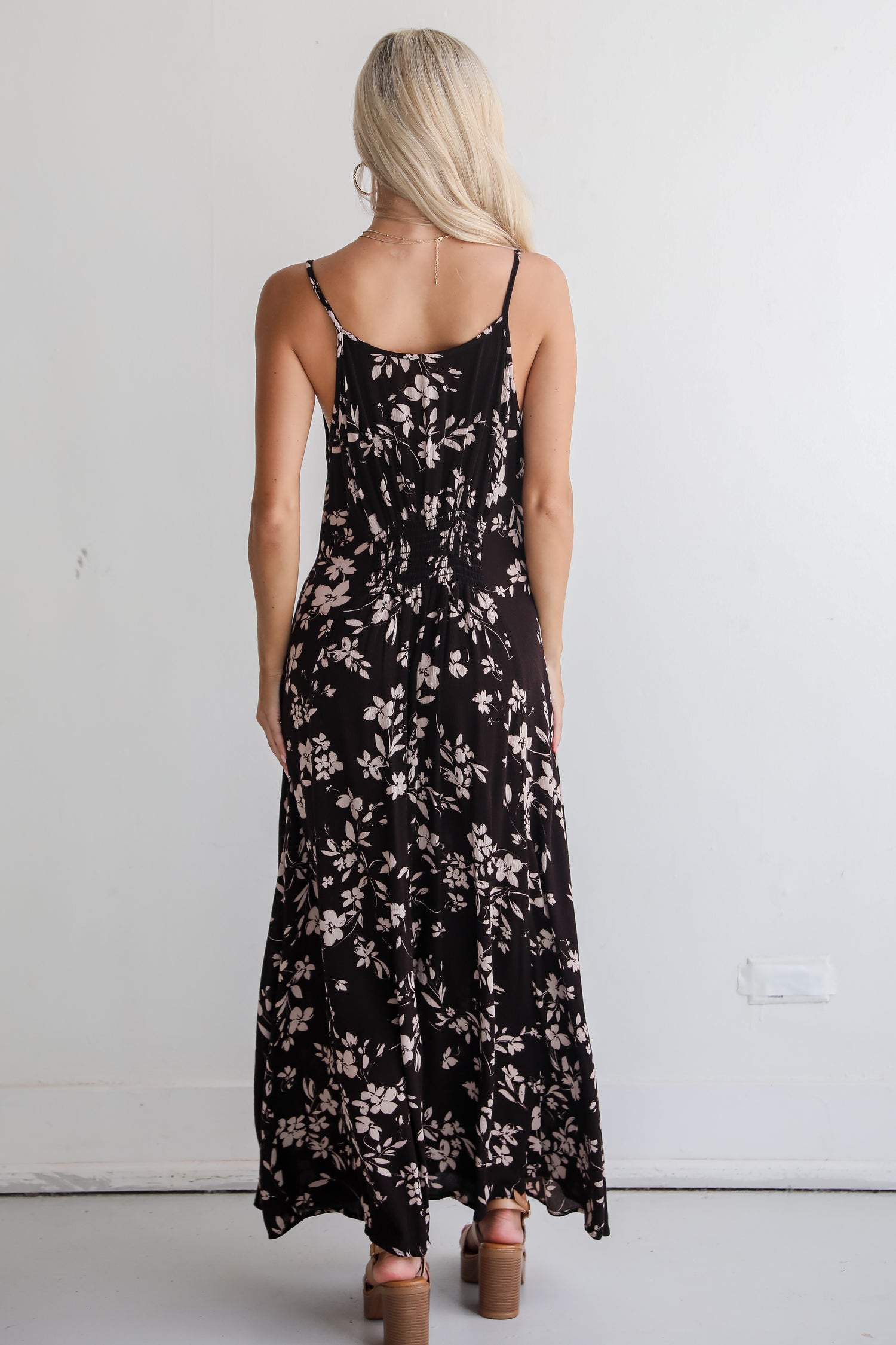 Marvelously Darling Black Floral Maxi Dress