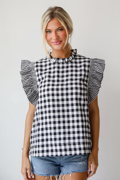 Truly Romanticized Black Gingham Blouse