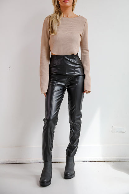 Regal Passion Black Leather Pants