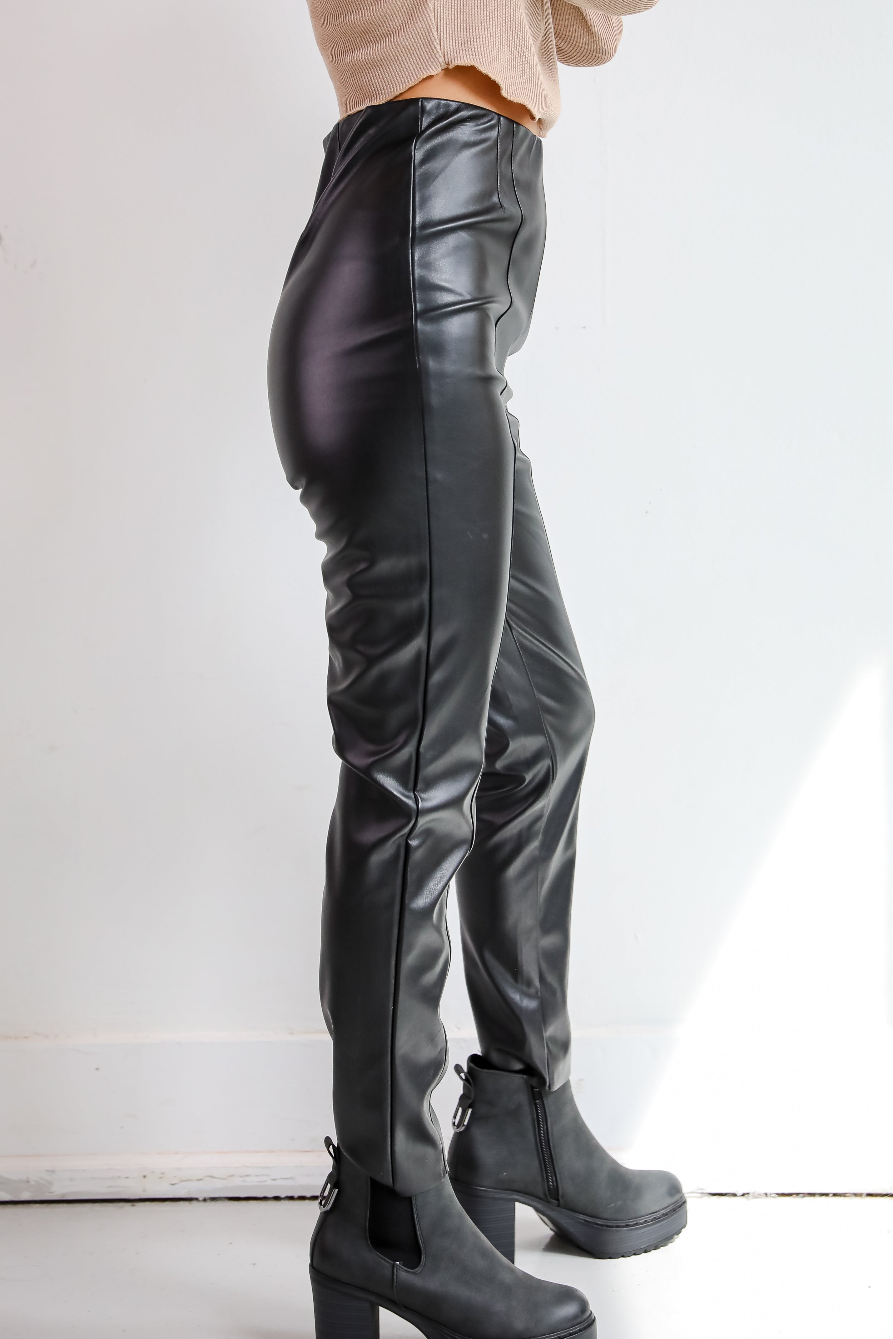 Regal Passion Black Leather Pants