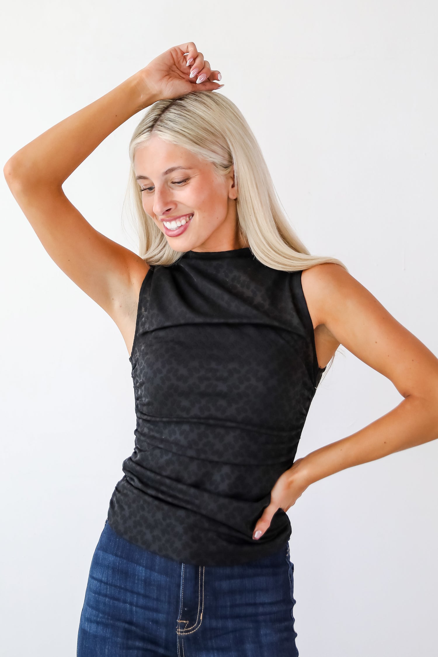 Elegant Success Black Leopard Mesh Tank