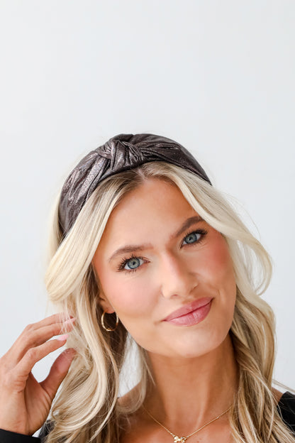 Glittering Element Metallic Knotted Headband