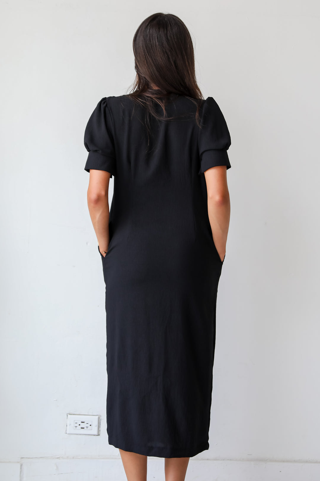 Sweet Perception Black Midi Dress