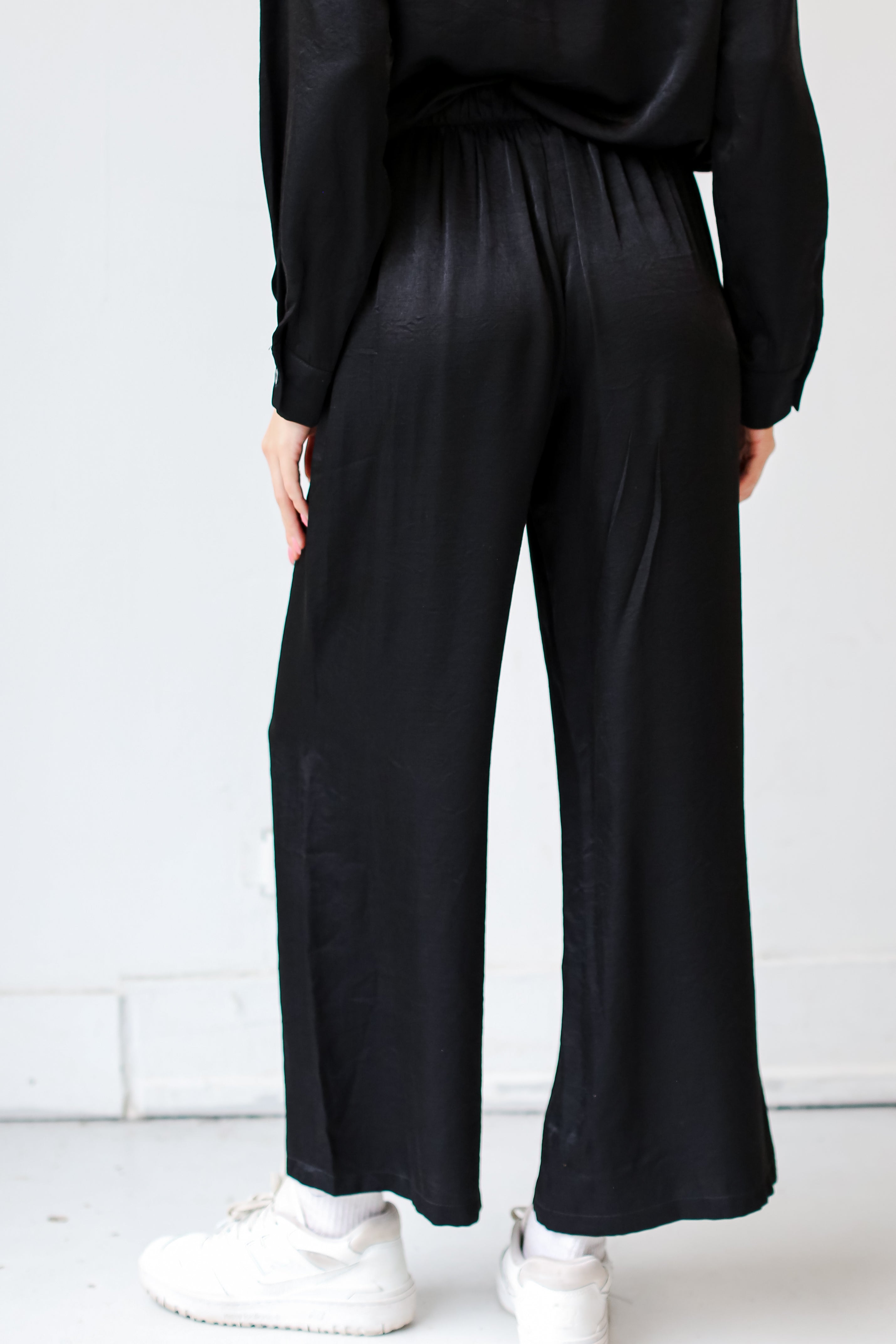 black Wide Leg Pants back view