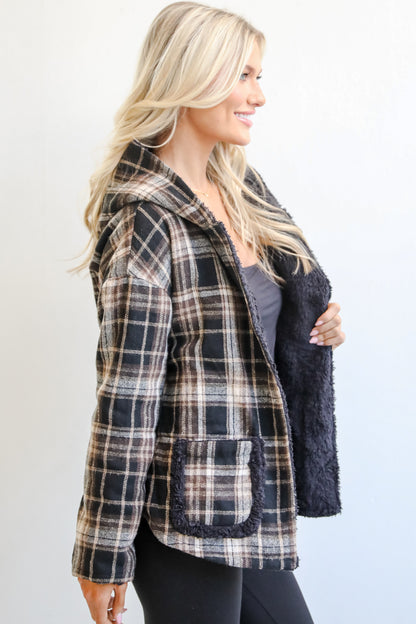 Perfected Comfort Reversible Sherpa Plaid Jacket