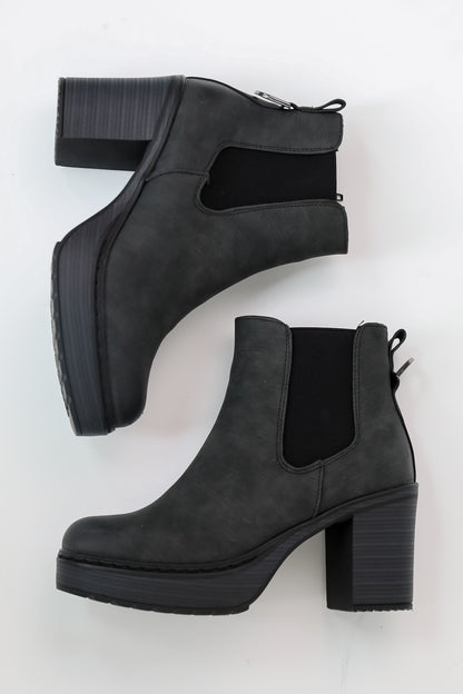 Now Is The Time Black Platform Booties