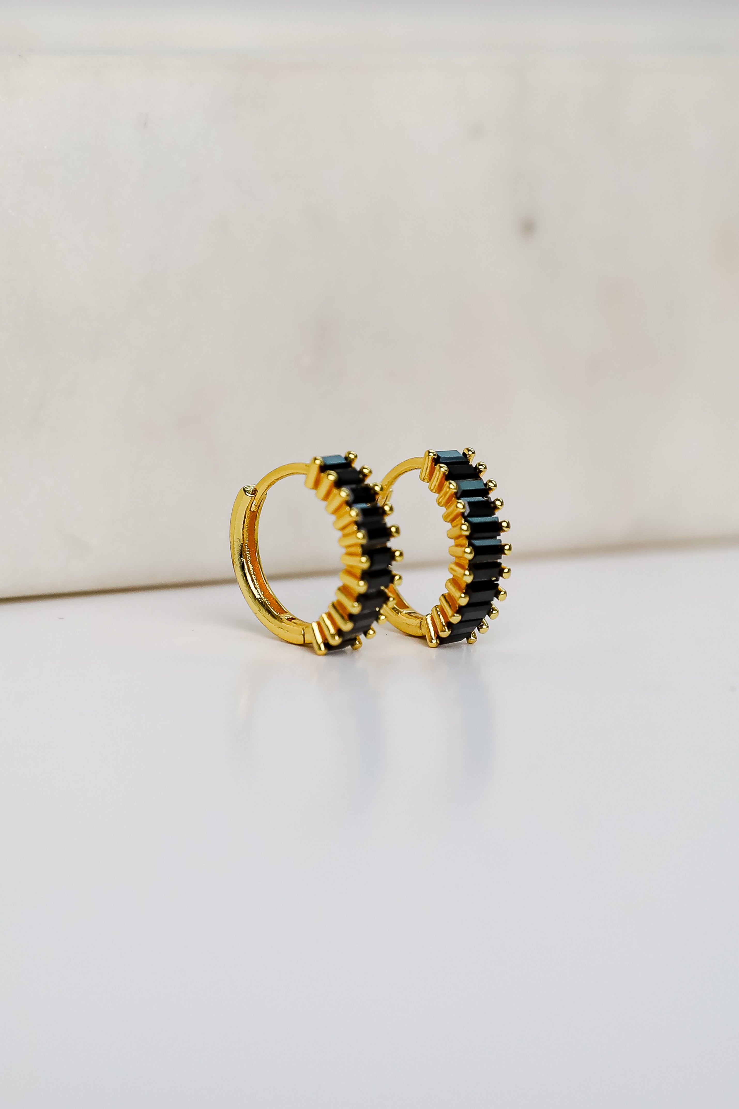 London Rhinestone Mini Hoop Earrings