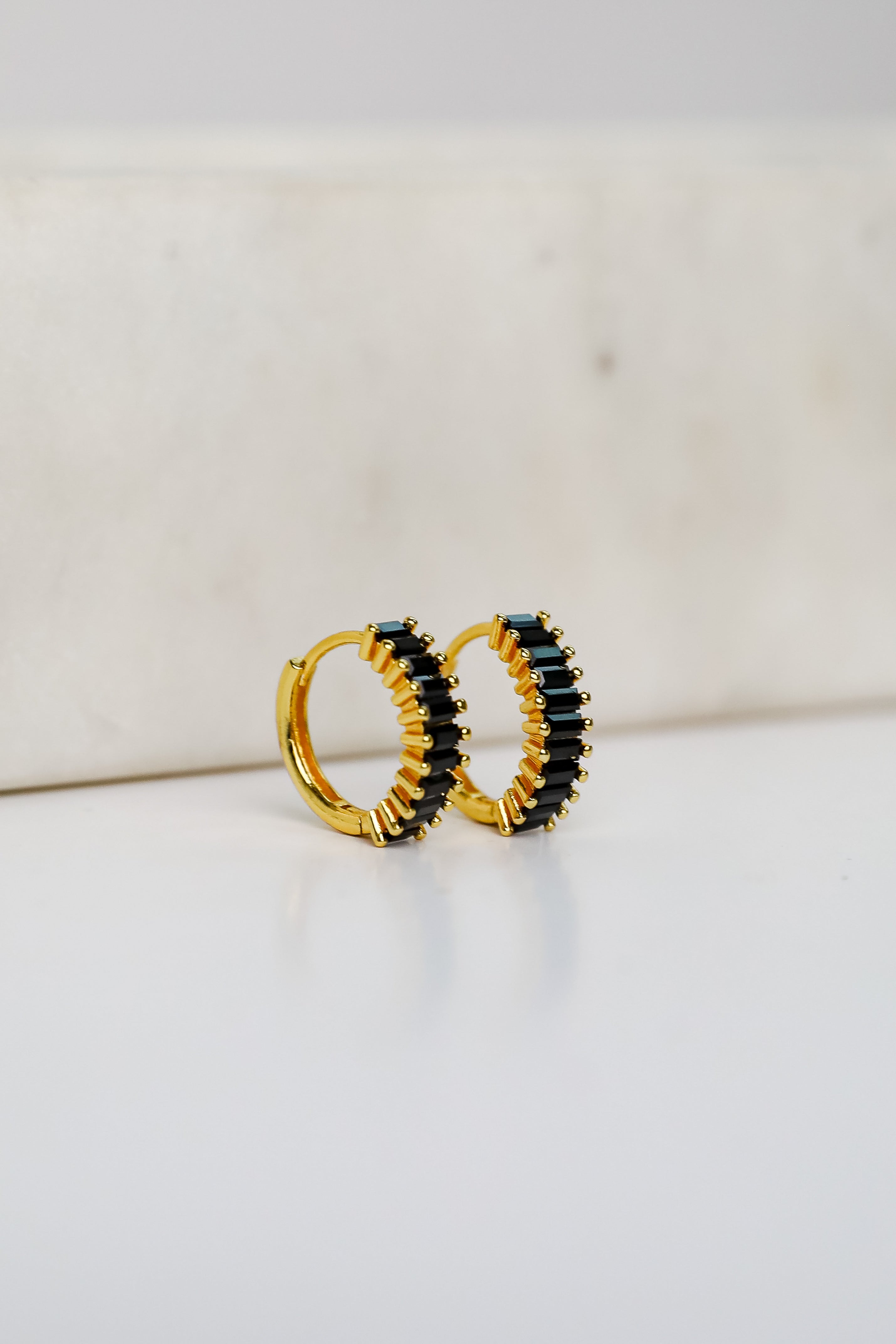 London Rhinestone Mini Hoop Earrings