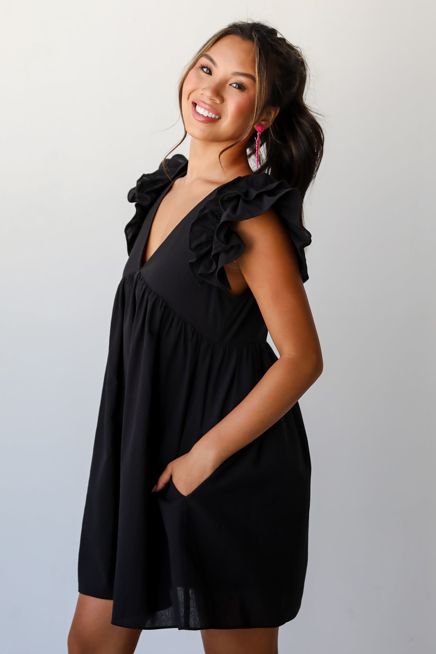 Ideally Sweet Black Romper Dress