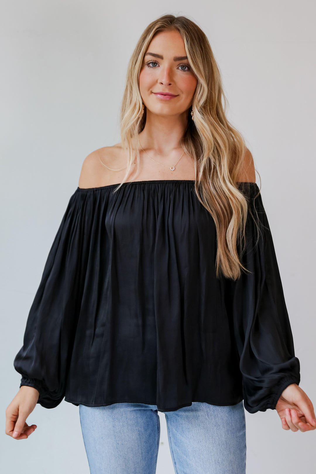 black off the shoulder blouse