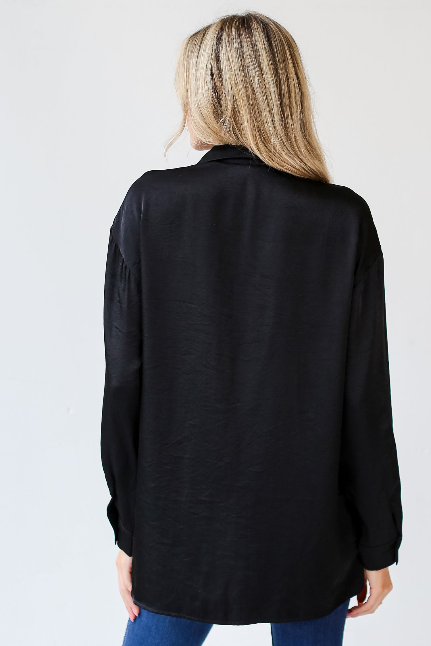 black Button-Up Blouse back view