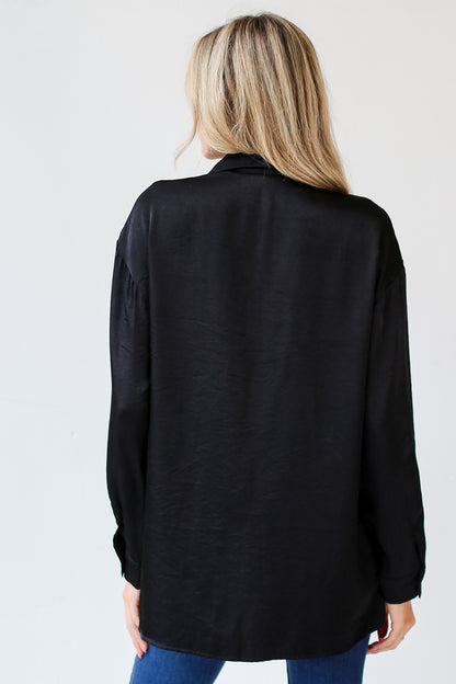 black Button-Up Blouse back view