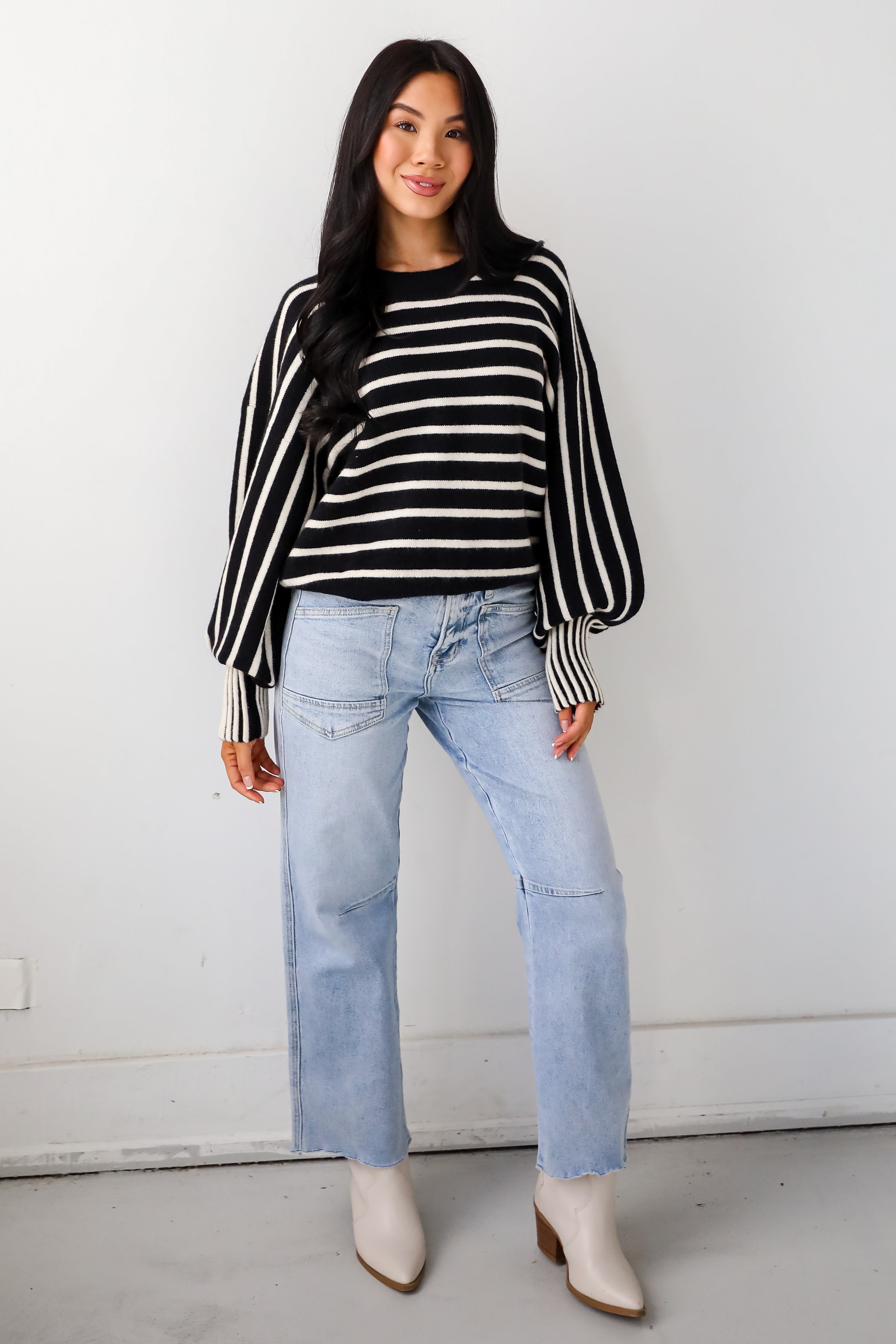 Popular Pick Black Striped Sweater