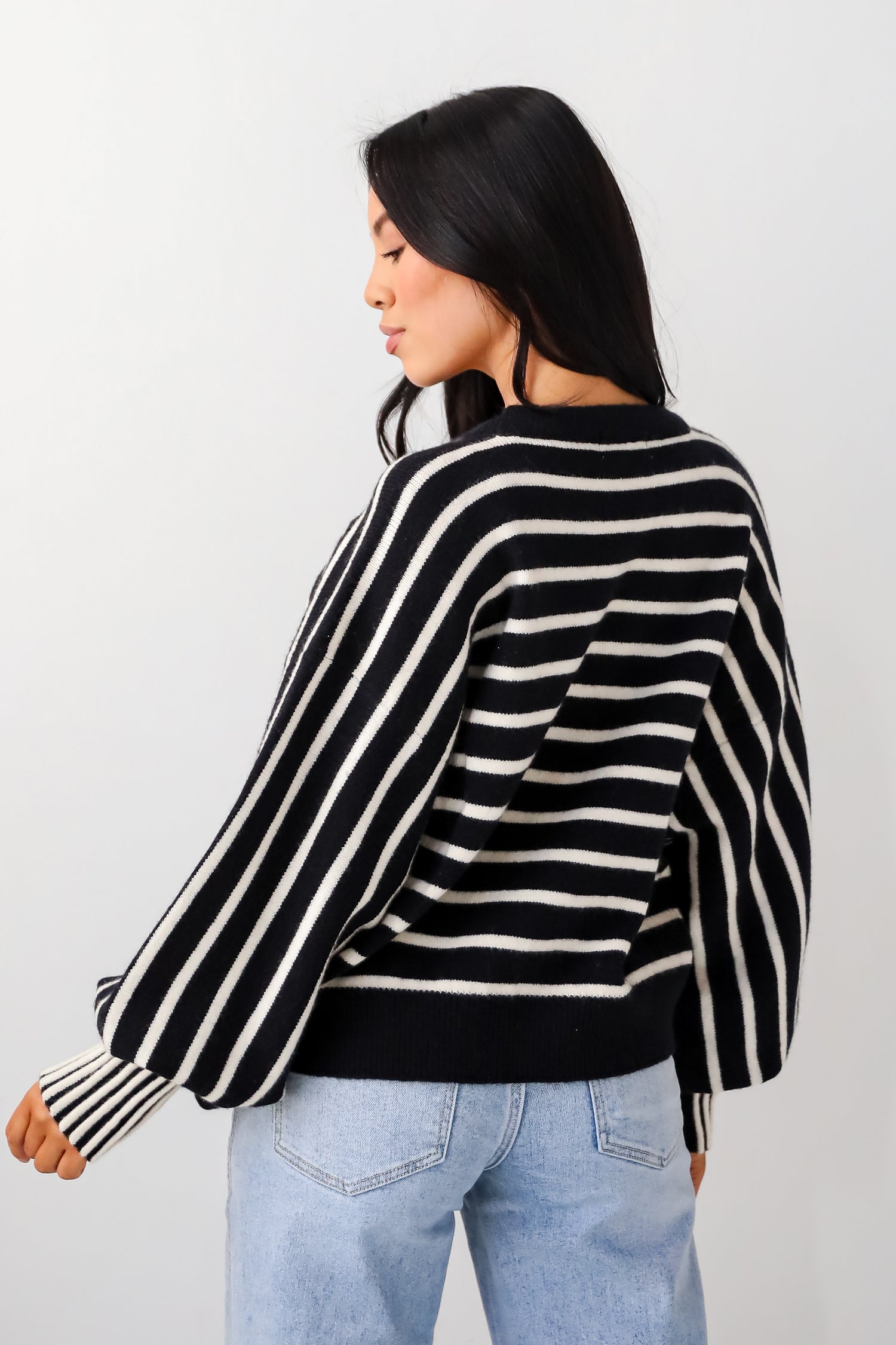 Popular Pick Black Striped Sweater