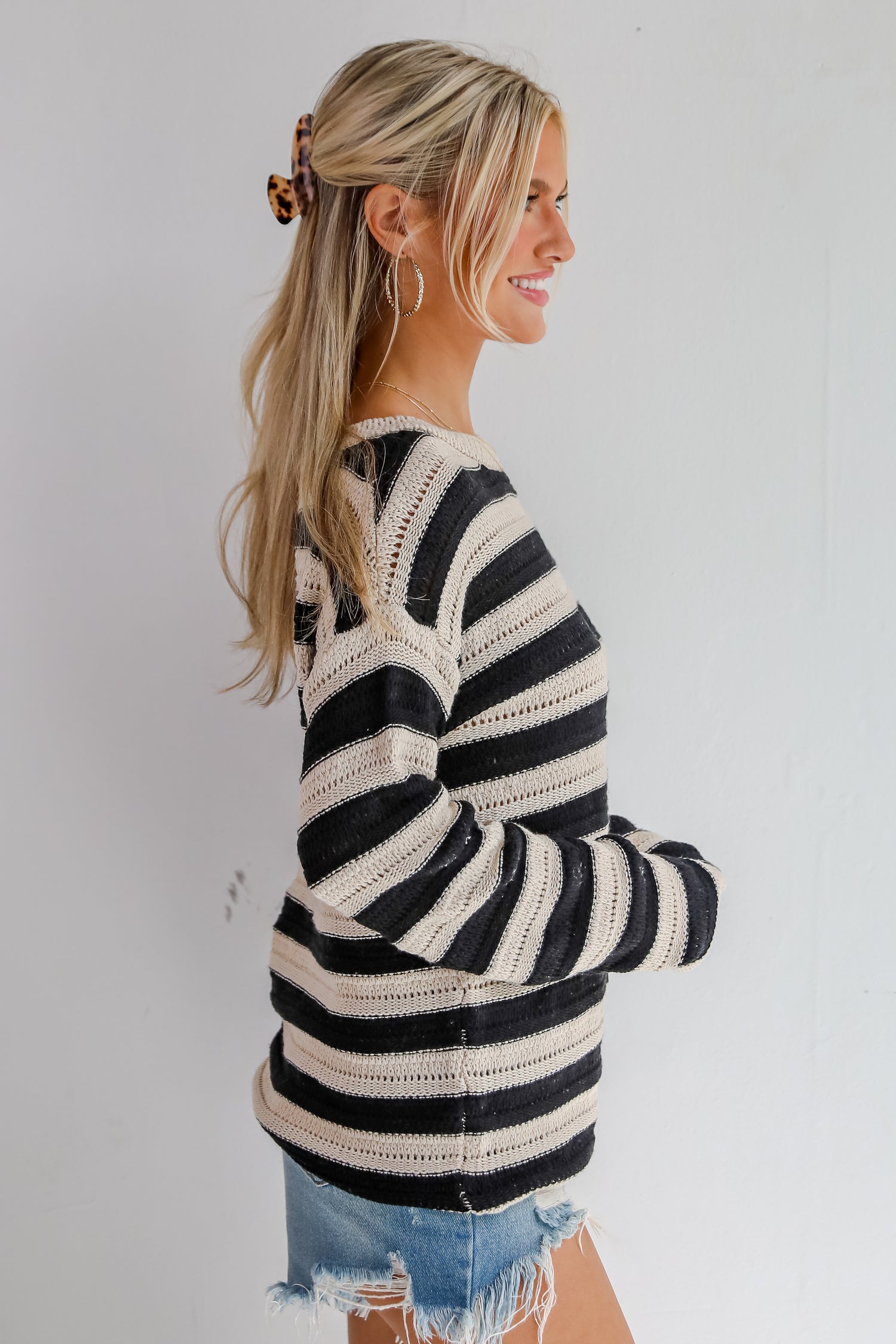 Ultimate Coziness Black Striped Sweater