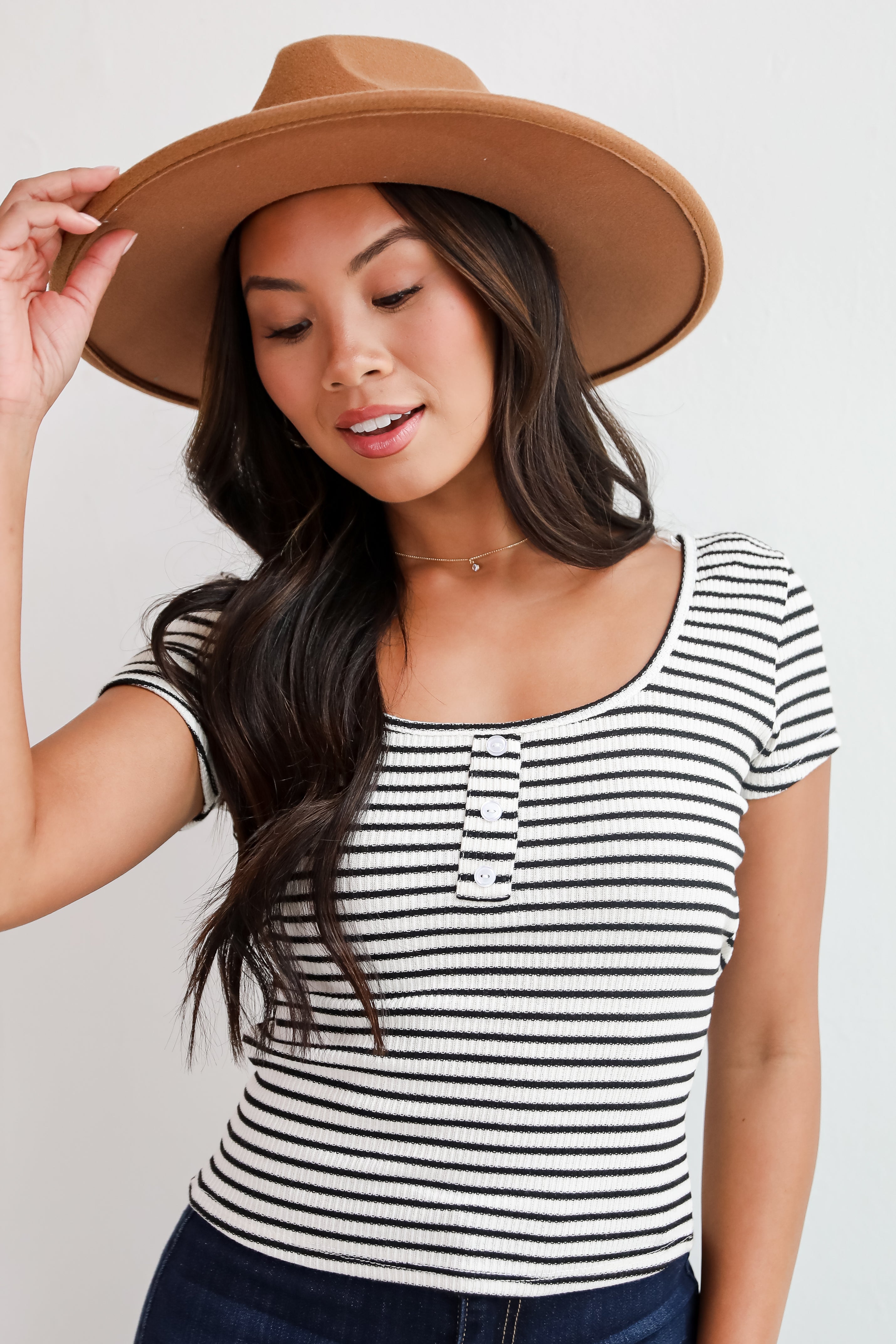 Envied Comfort Ivory Striped Knit Top