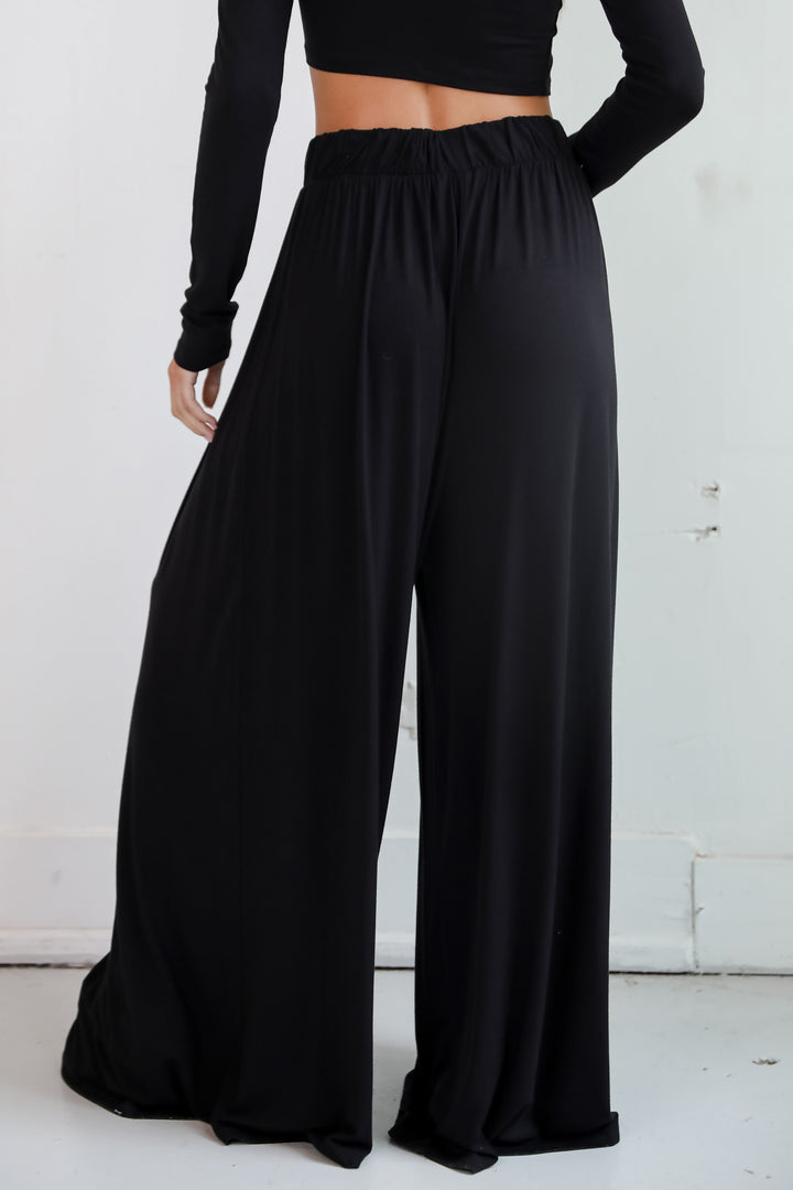 Expert Charm Black Wide Leg Pants