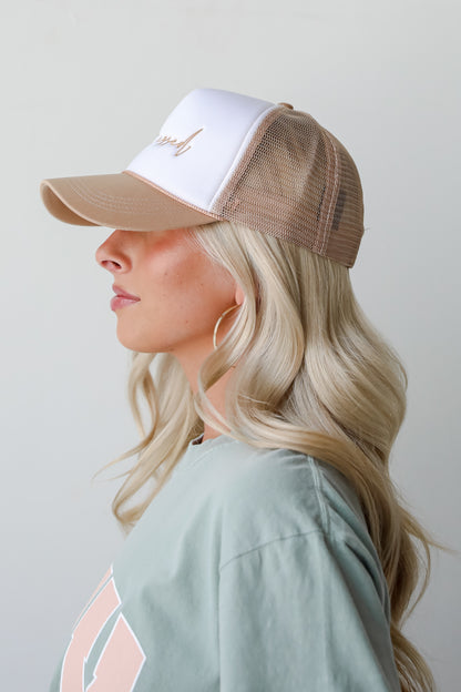 Tan Blessed Trucker Hat