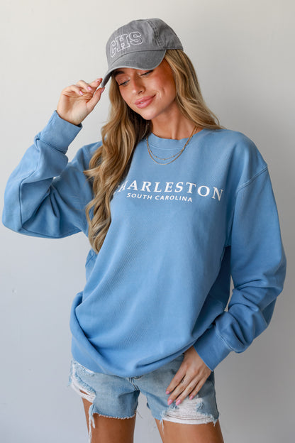 Blue Charleston South Carolina Pullover front view