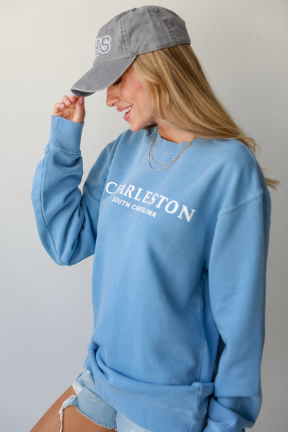 Blue Charleston South Carolina Pullover side view