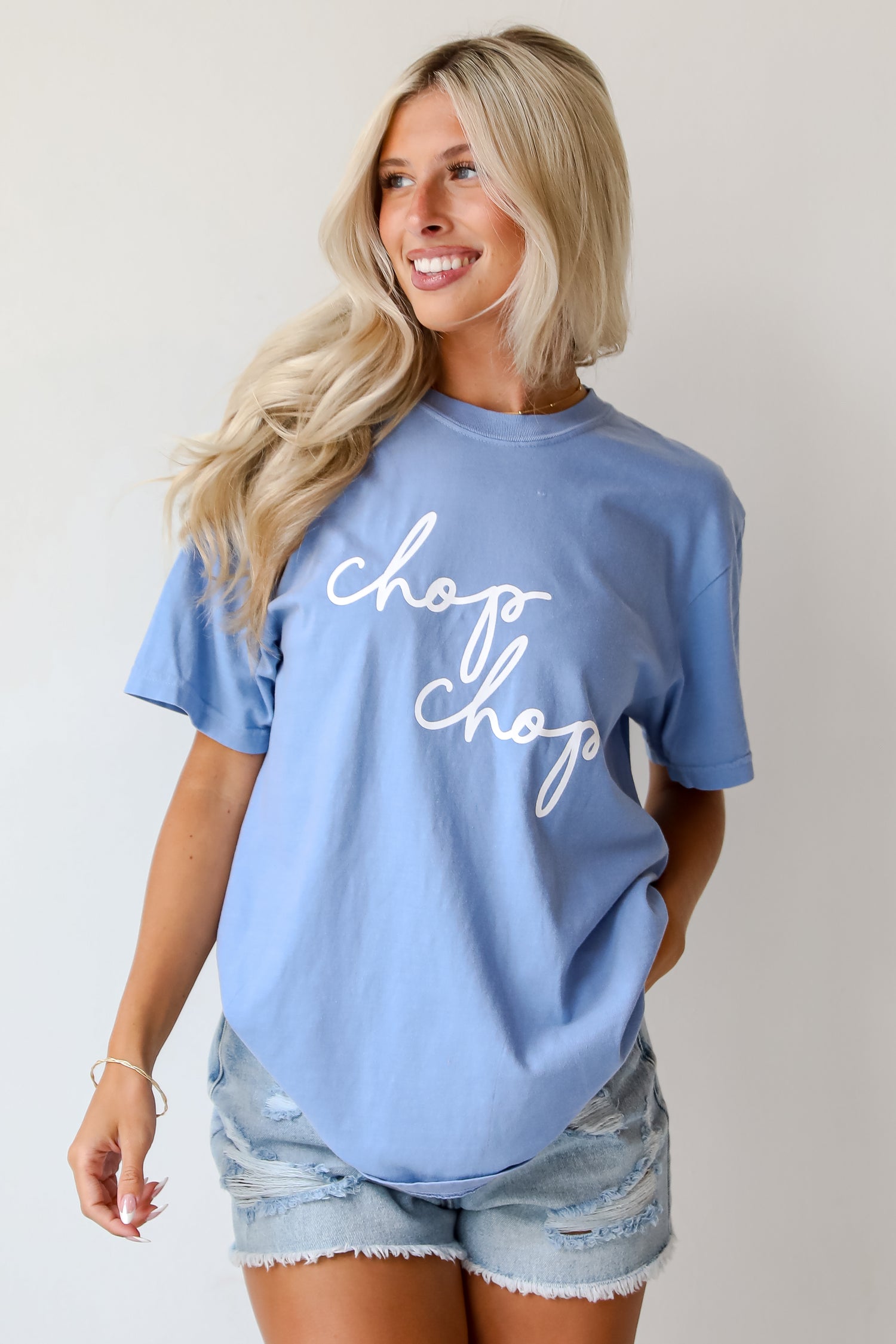 Light Blue Chop Chop Tee