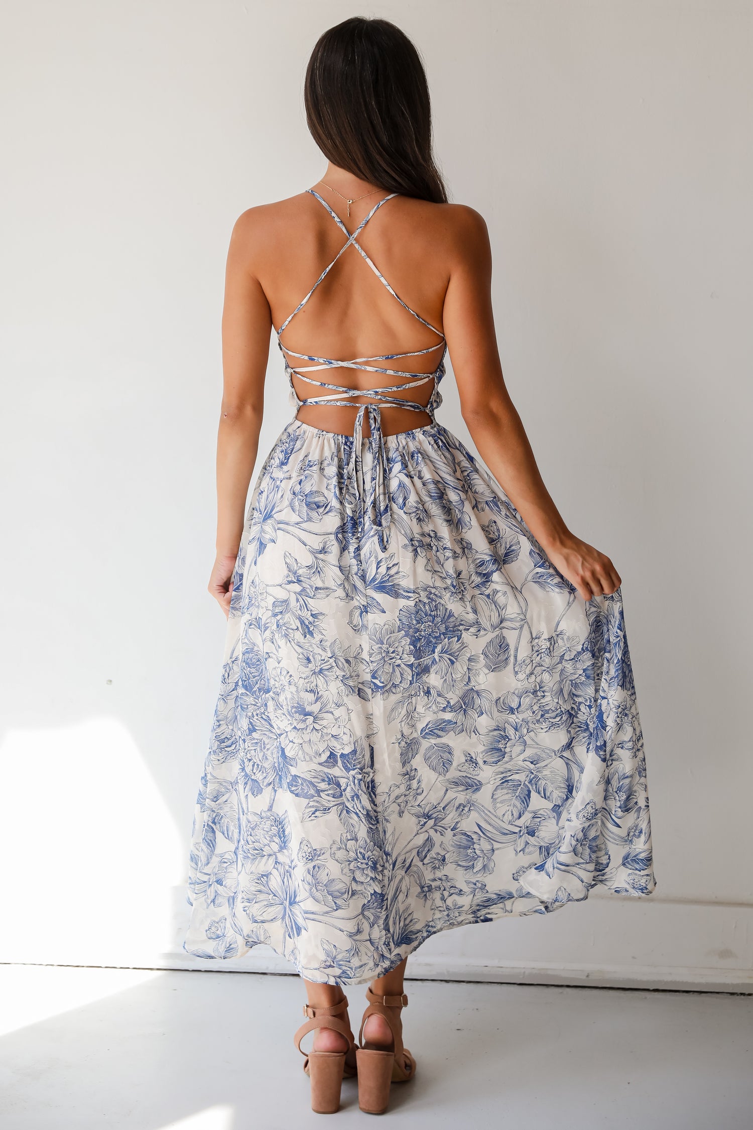 Modern Composure Cream Floral Maxi Dress