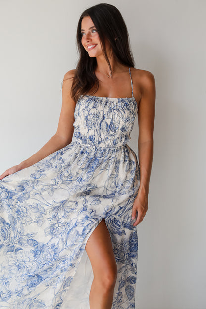 Modern Composure Cream Floral Maxi Dress