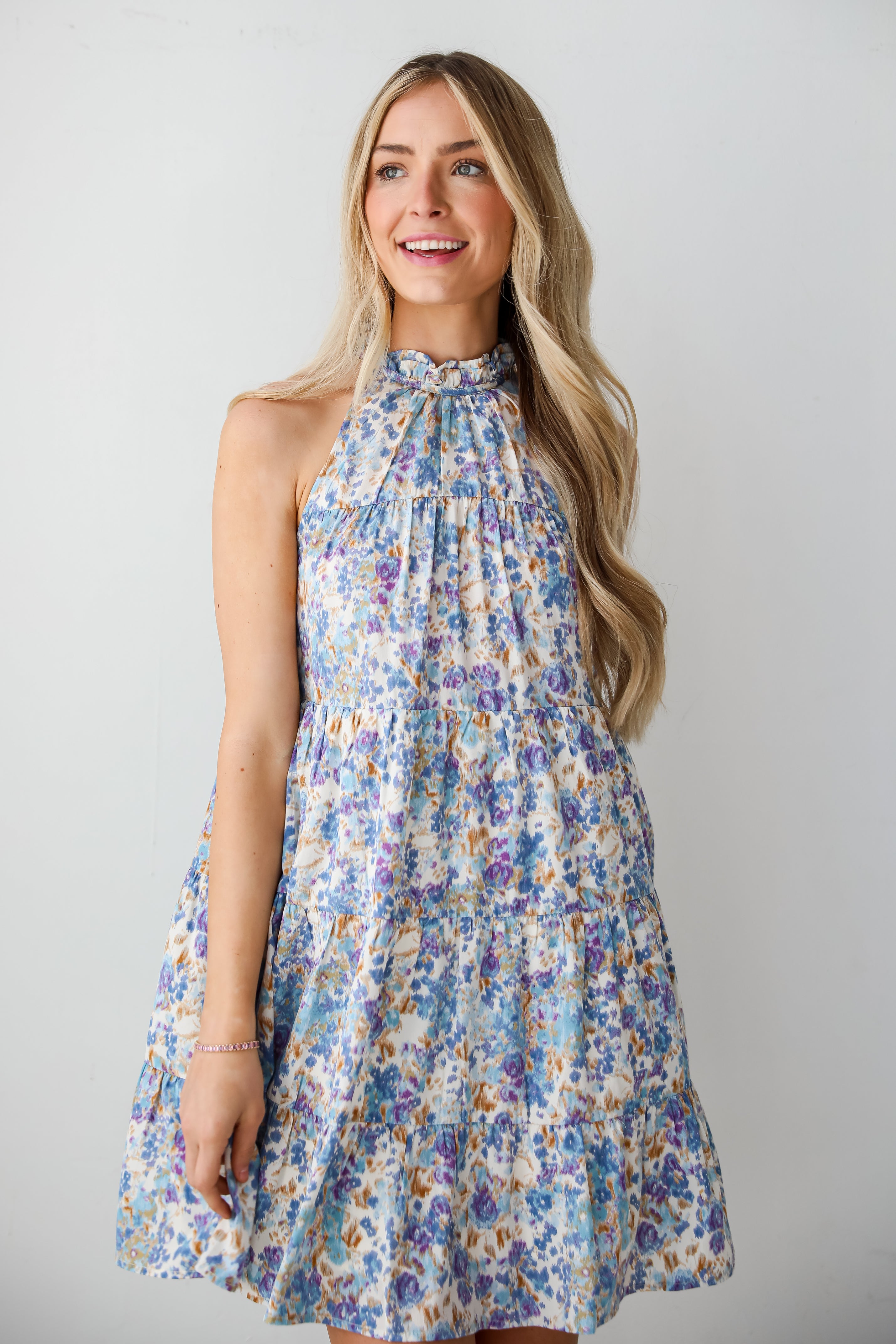 blue floral dresses