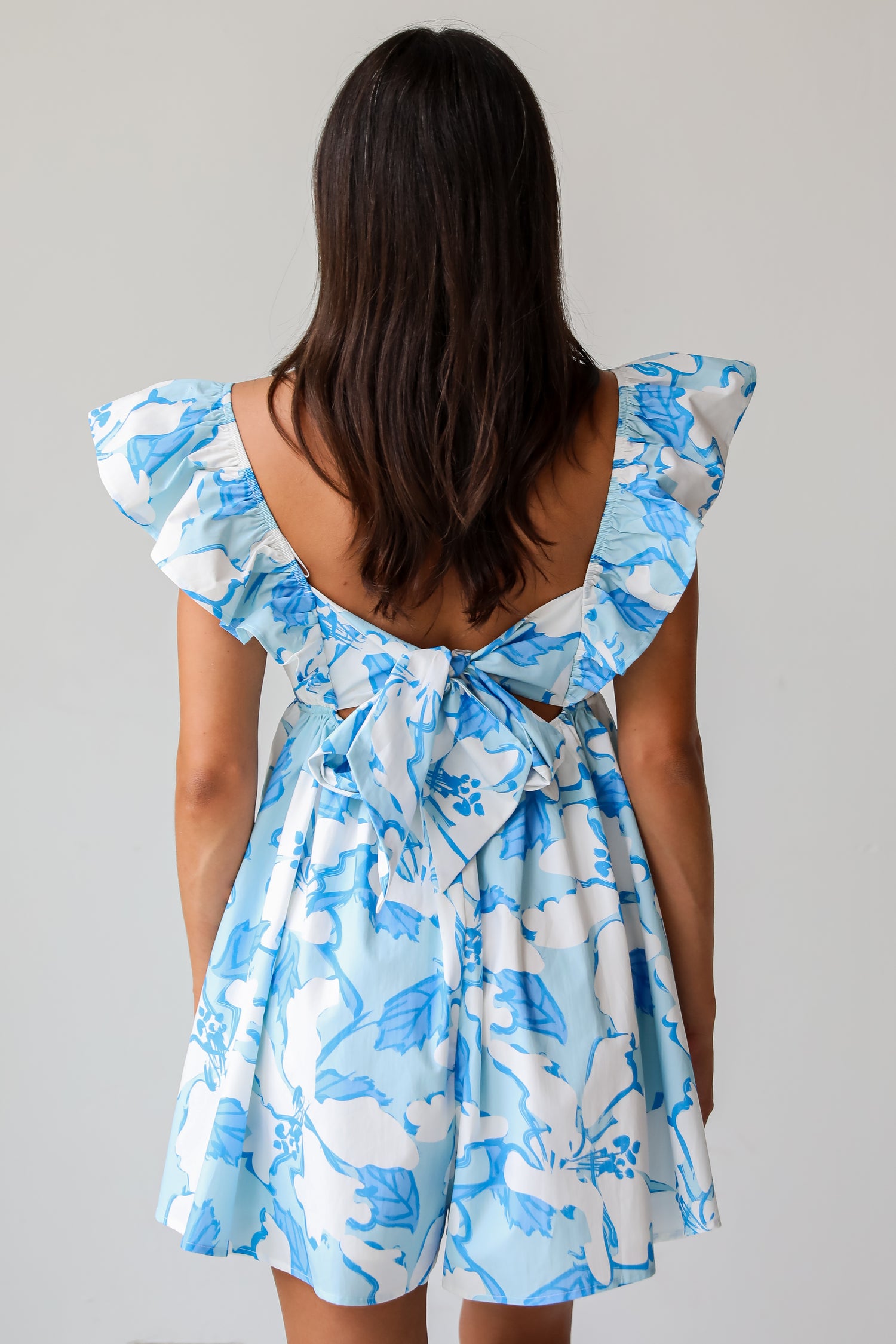 Flowering Personality Light Blue Floral Romper