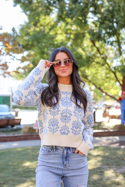 Tempting Romance Flower Sweater