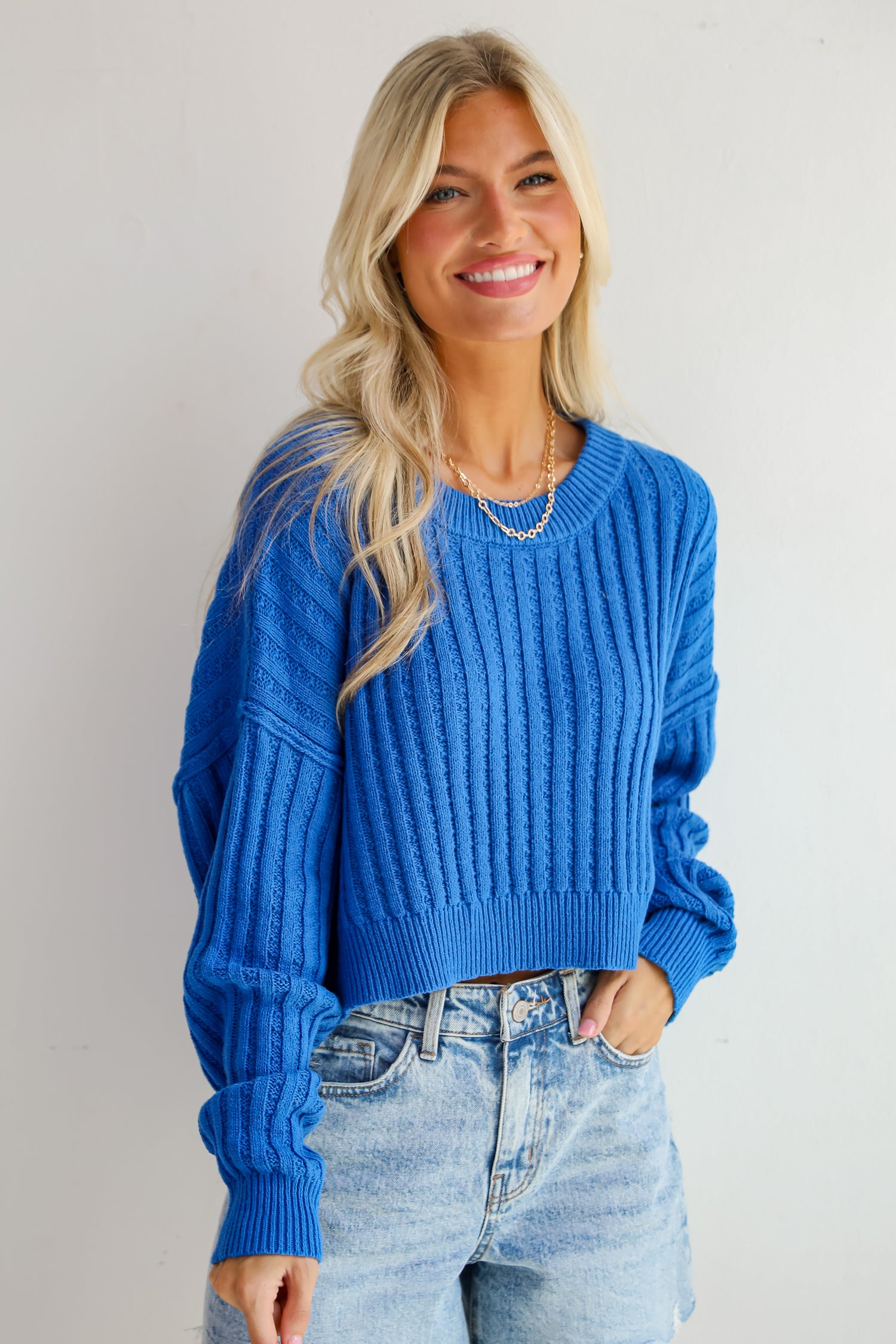 Standout Sophistication Cobalt Sweater