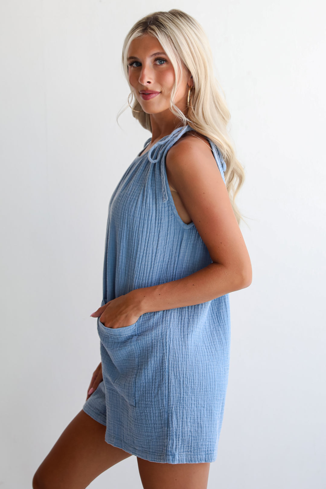 Essential Aspect Denim Linen Romper