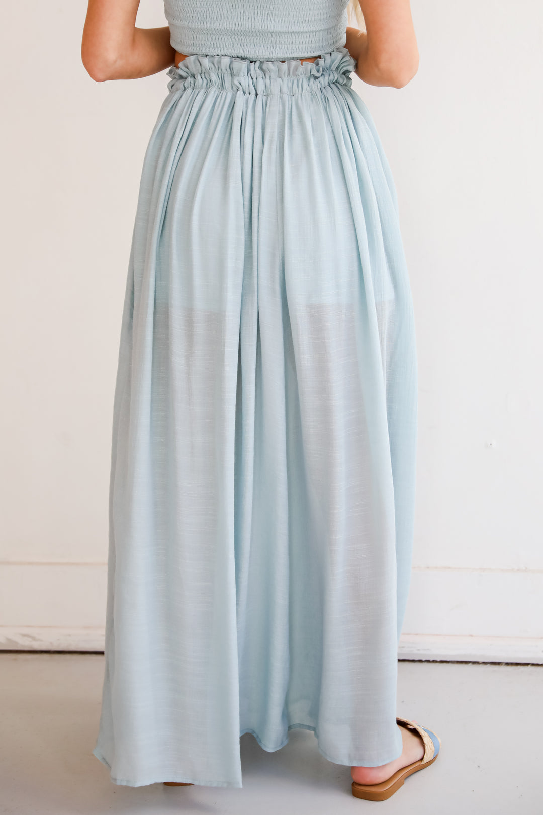 Sunny Impression Blue Maxi Skirt Blue Maxi Skirt back view