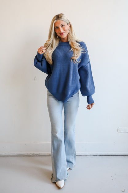 Curated Look Blue Oversized Sweater