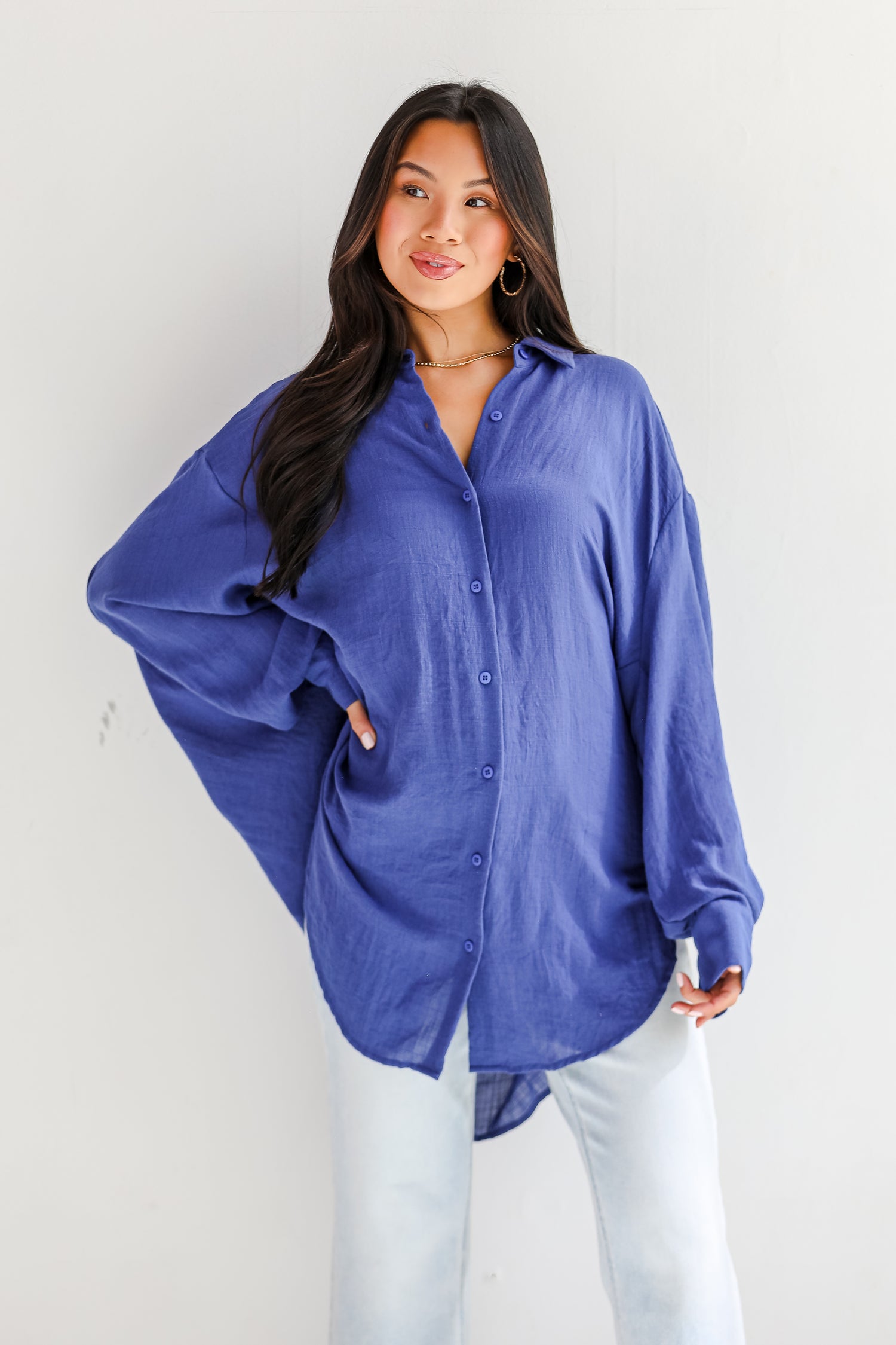 Allison Oversized Button-Up Blouse