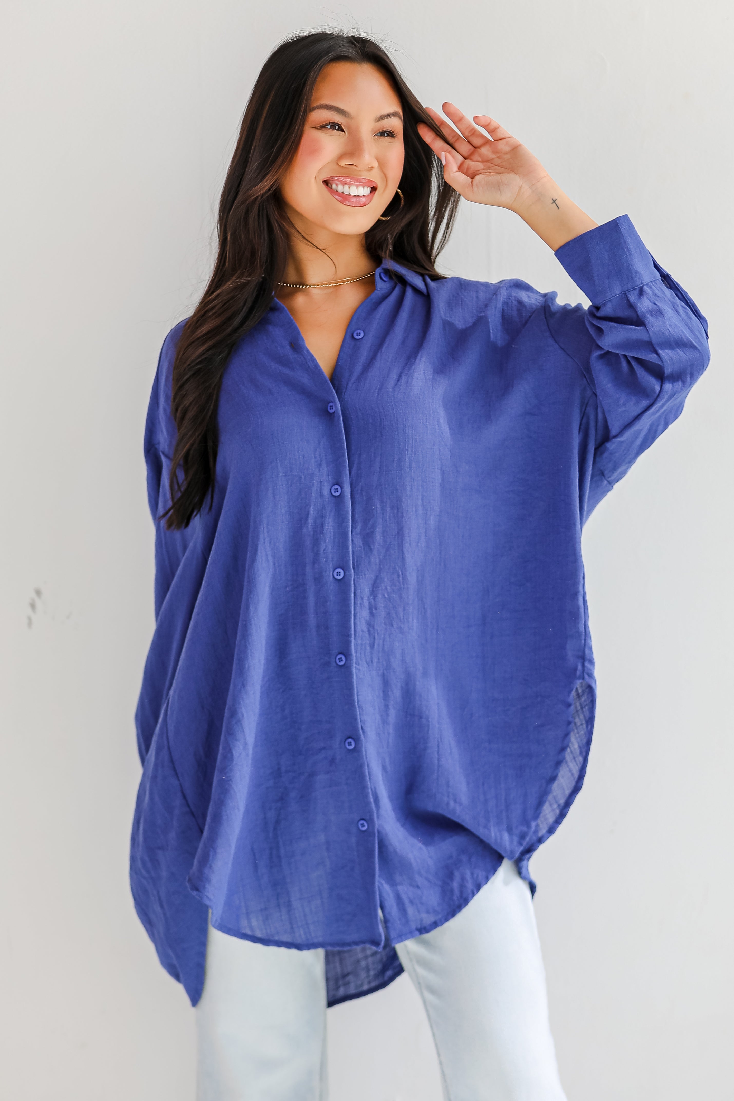 Allison Oversized Button-Up Blouse