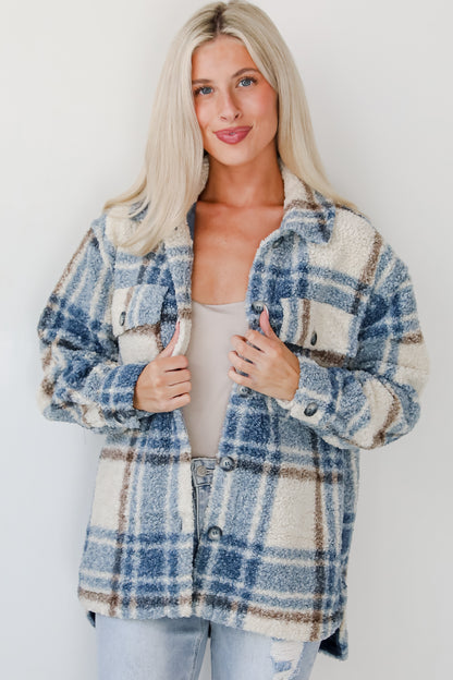 Cuddly Cute Plaid Teddy Shacket