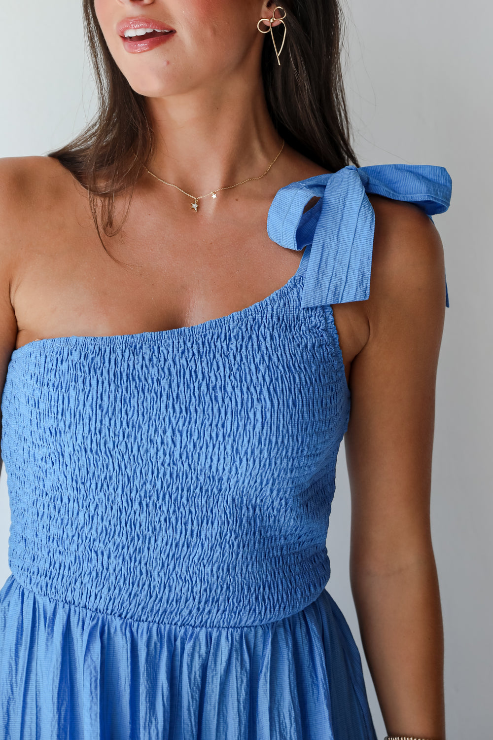 Dedicated To Glamour Blue One-Shoulder Midi Dress