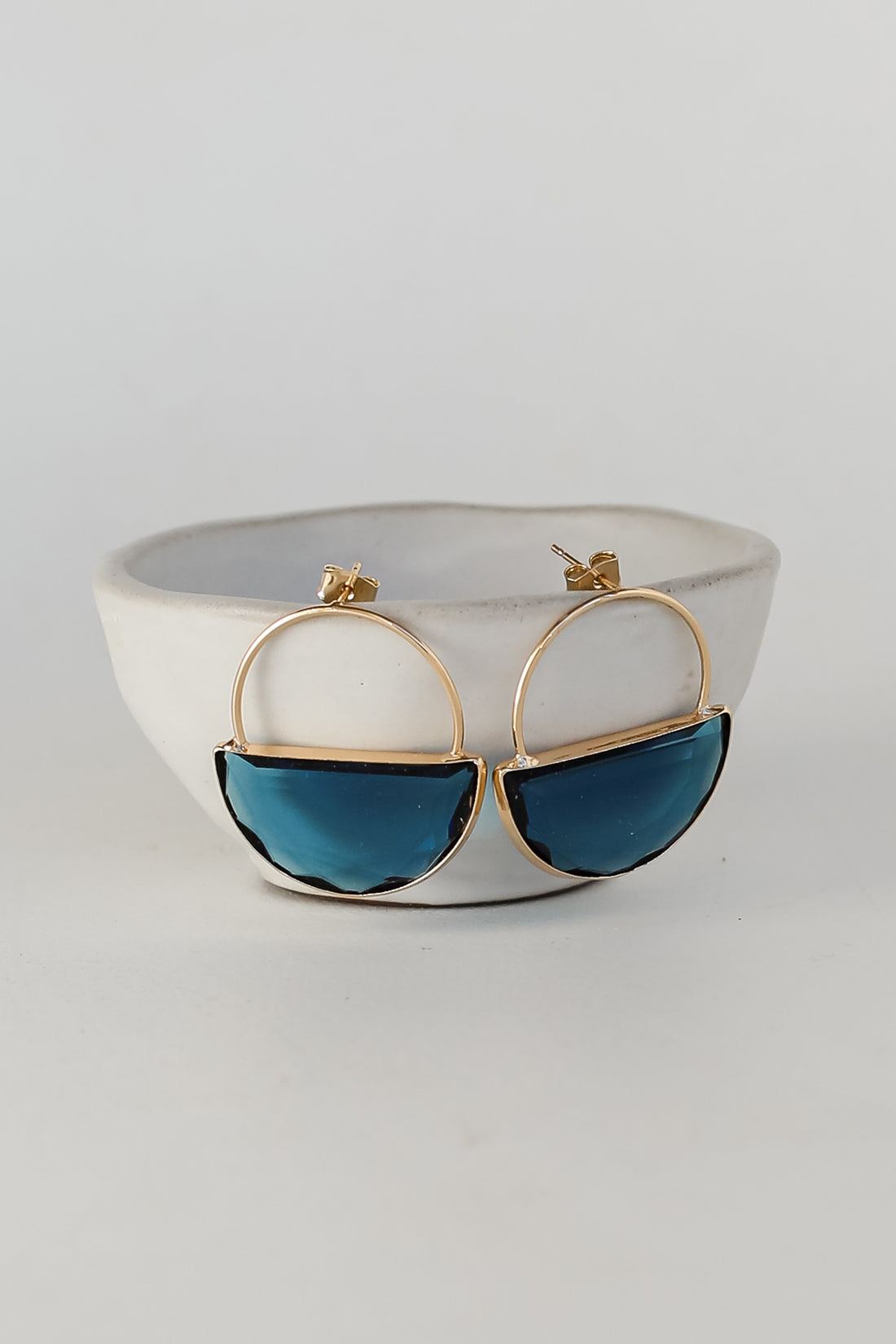 blue statement earrings