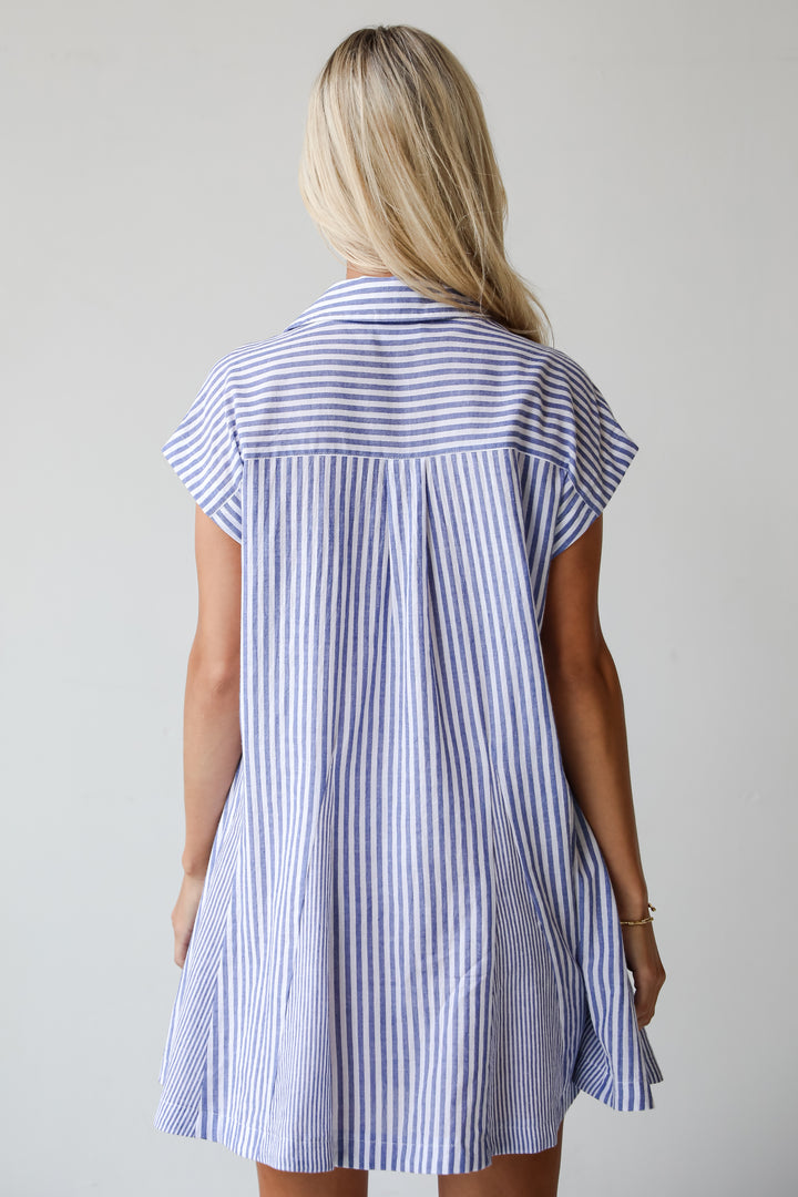 Summer Design Denim Striped Mini Dress