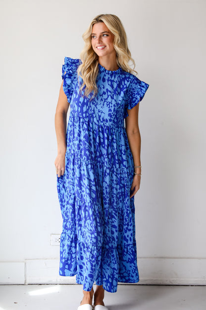 Spectacularly Gorgeous Navy Tiered Maxi Dress