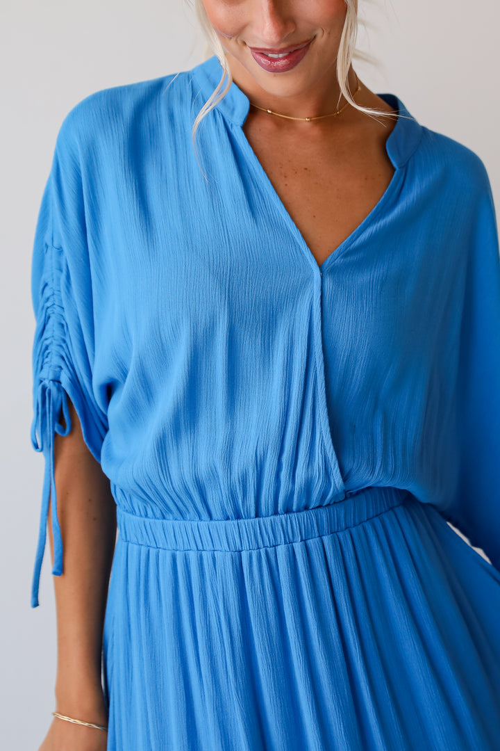 Pristine Darling Blue Tiered Maxi Dress