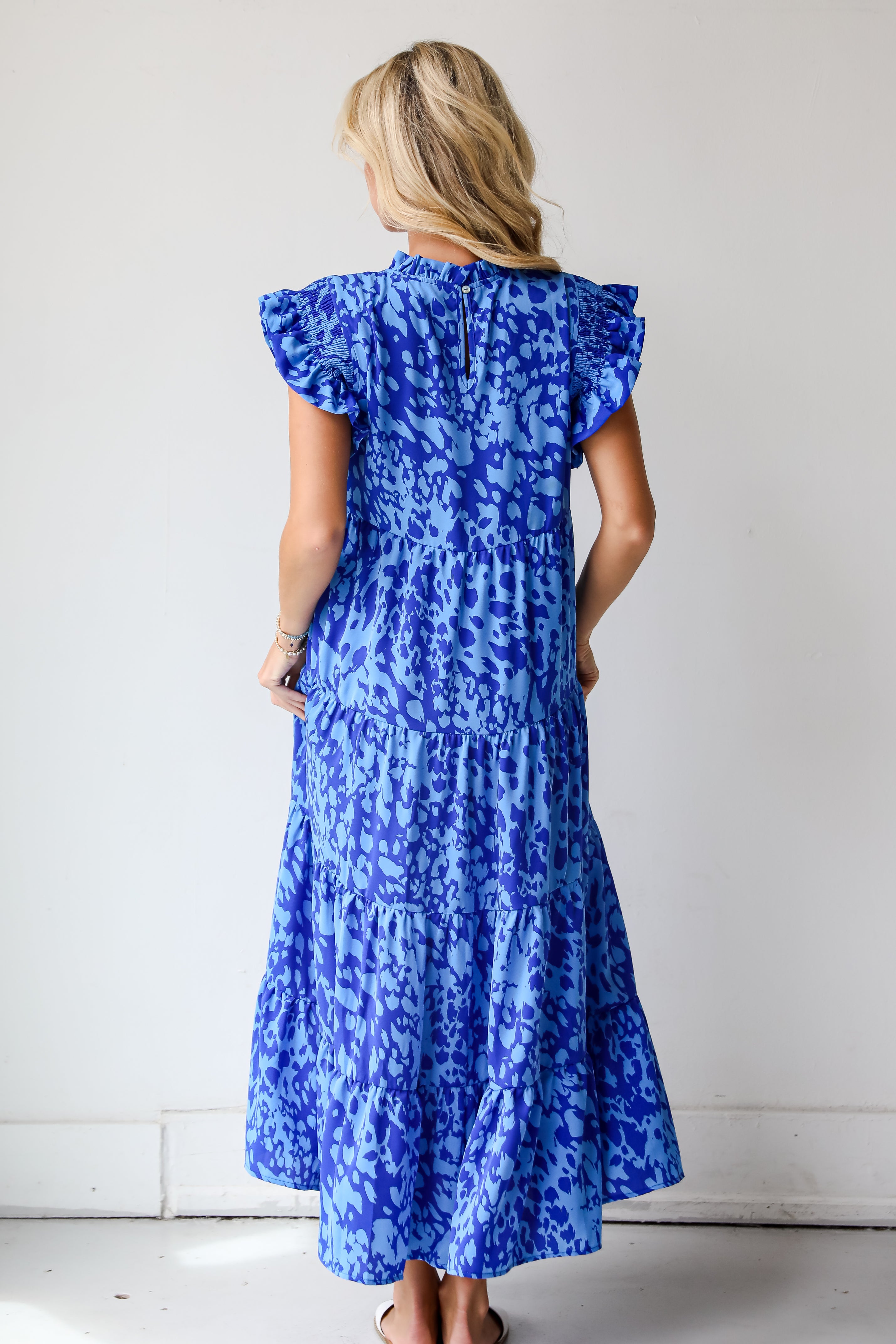 Spectacularly Gorgeous Navy Tiered Maxi Dress